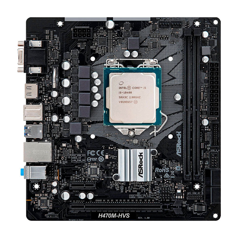 Kit Montagem de Computador, Placa Mãe ASRock LGA 1200, Processador Core i5-10400, Memória 16GB DDR4, Fonte ATX 350