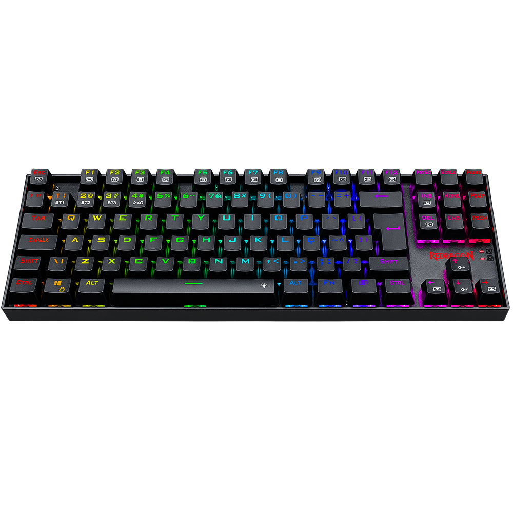 Teclado Mecânico Gamer Redragon Kumara Pro RGB Switch Marrom Preto - K552RGB-BRS-B
