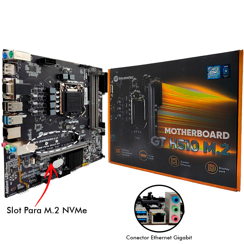 Computador Core I3-10100F 3,6Ghz, Memoria DDR4 8GB 2666MHz, SSD 256GB- Placa de video GT210 1GB- Windows 10