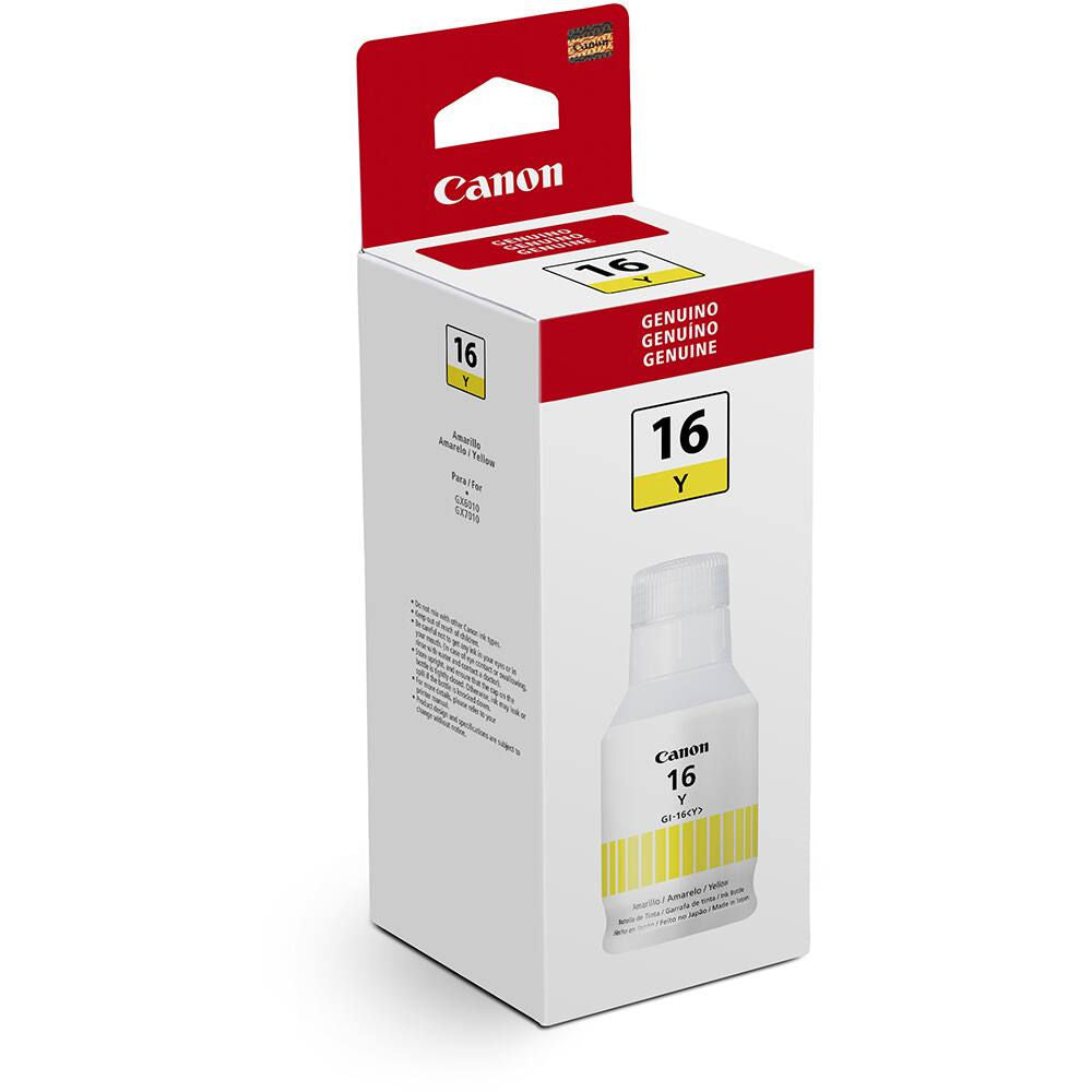 Refil de Tinta Canon GI-16 Amarelo 135ml Original, Compatível GX5010, GX6010 e GX7010