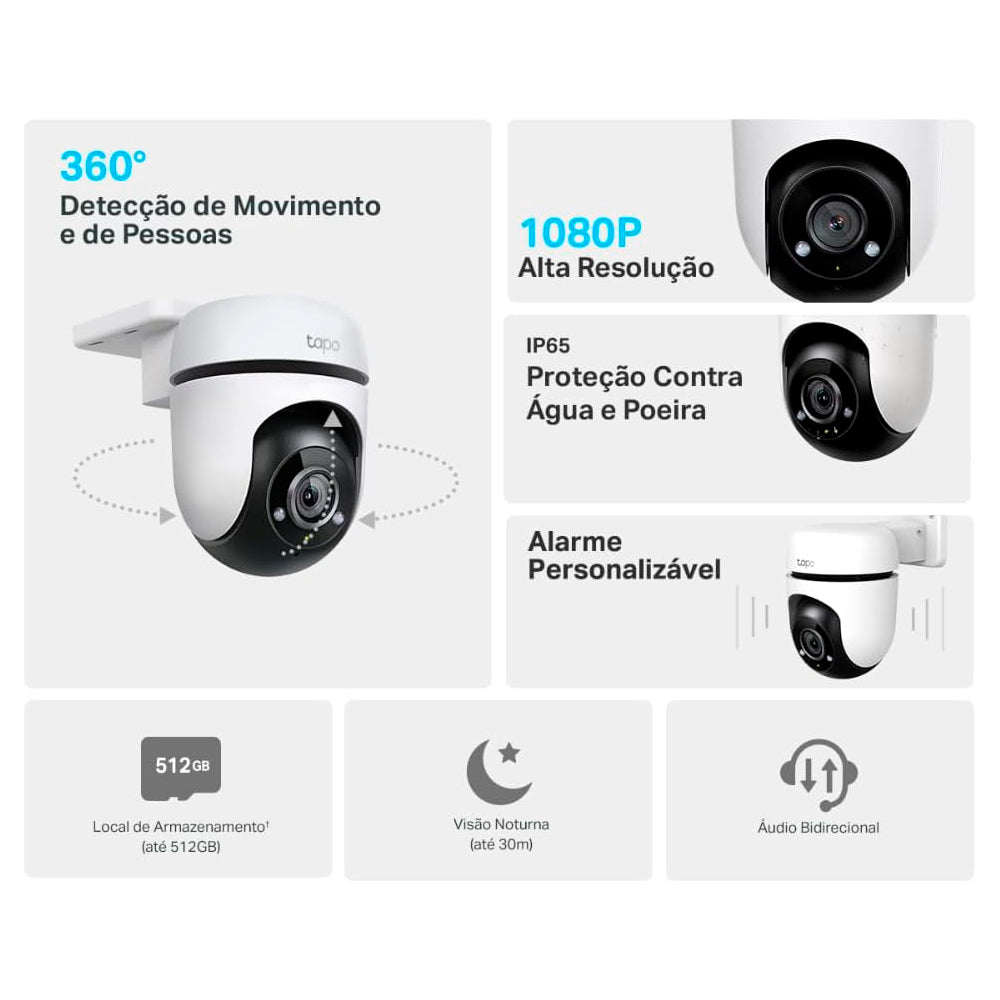 Câmera De Segurança Tp-Link Tapo C500 Externa 360º Com Wi-fi 1080p Full HD  100v/240v