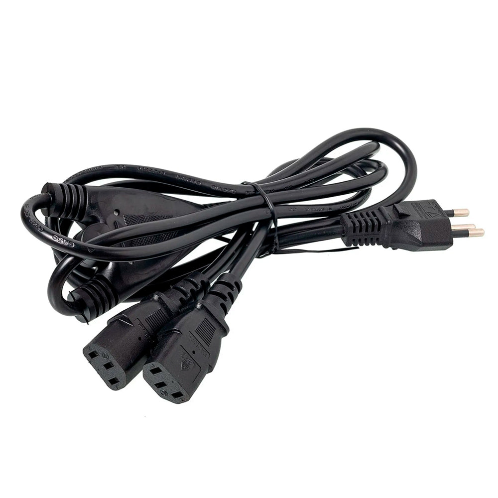 Cabo de Força Tripolar 2 Metros Y 1 Macho e 2 Fêmeas - Preto