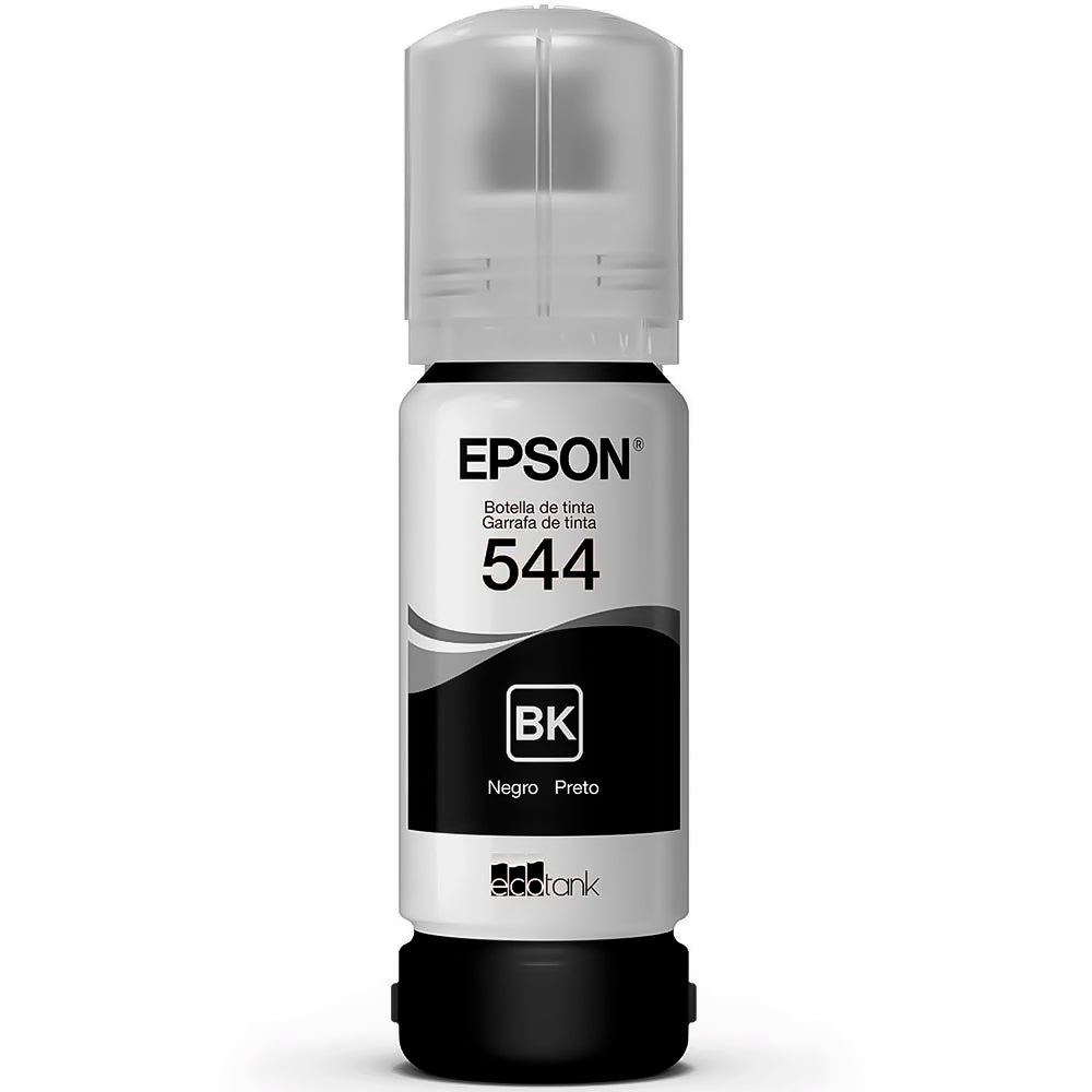 Refil de Tinta Epson Corante T544 Bk Preto 65ML Para Ecotank L1110 / L1210 / L3110 / L3150 / L3160 / L3251 / L5190