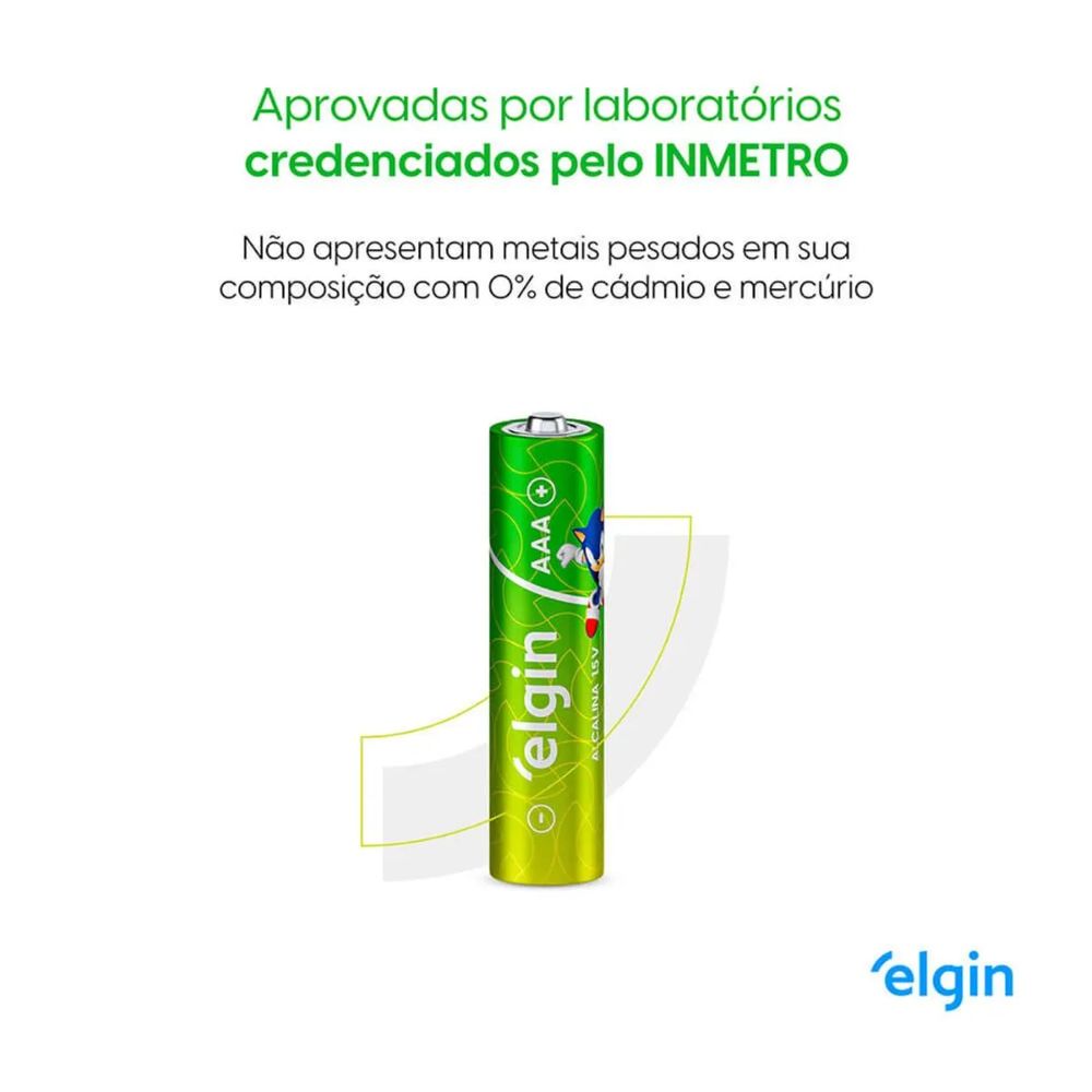 Pilha Alcalina AAA 1,5V -Blister Com 4 Unidades Elgin ELE000000082155