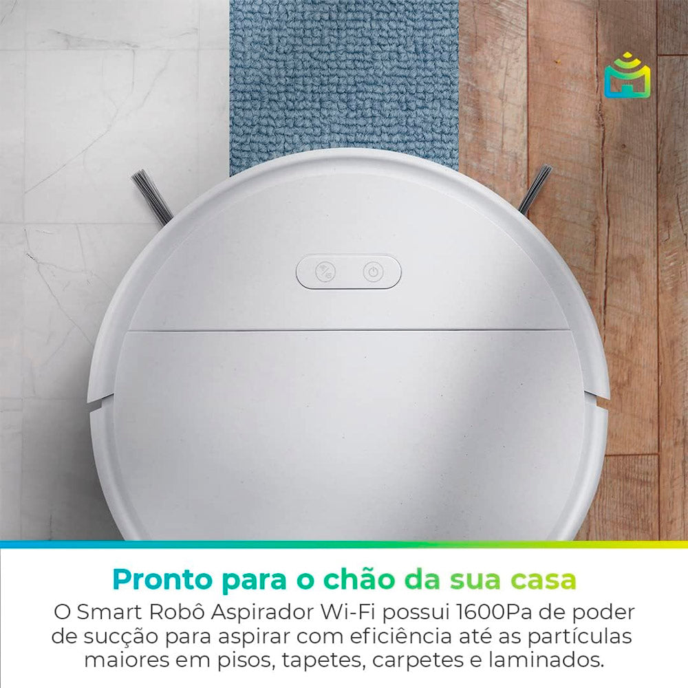 Smart Robô Aspirador Wi-Fi PRA100 Positivo, 3 em 1, Com Alexa, Bivolt