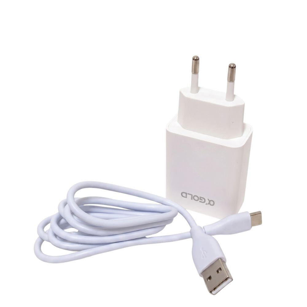 Carregador de Celular Rápido USB-C 4.1A 2 Entradas USB CA16-3 - Branco