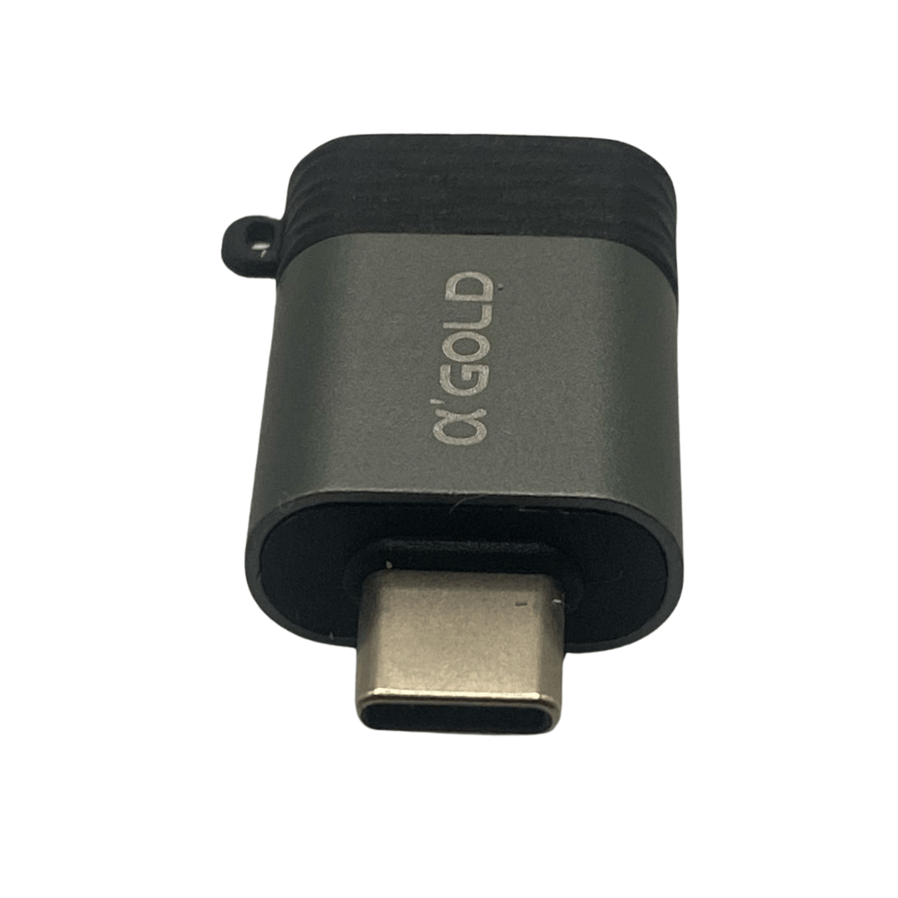 Adaptador OTG USB 3.0 (Fêmea) Para USB-C (Macho), Carga e Dados, CBA-23, A'Gold Pro, Cinza