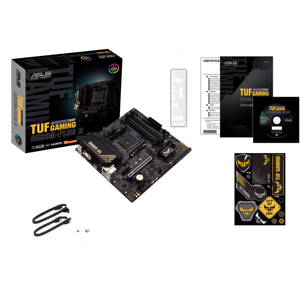 Placa-Mãe ASUS TUF Gaming A520M-PLUS II AM4 DDR4 4 Slots M.2 RGB mATX