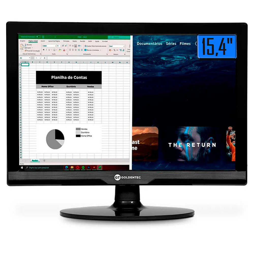 Computador Core i3-3220-SSD 120GB-Memória Ram 8GB-Gab Slim. Horizontal e Vertical- Com Monitor 15 HDMI e Teclado e Mouse