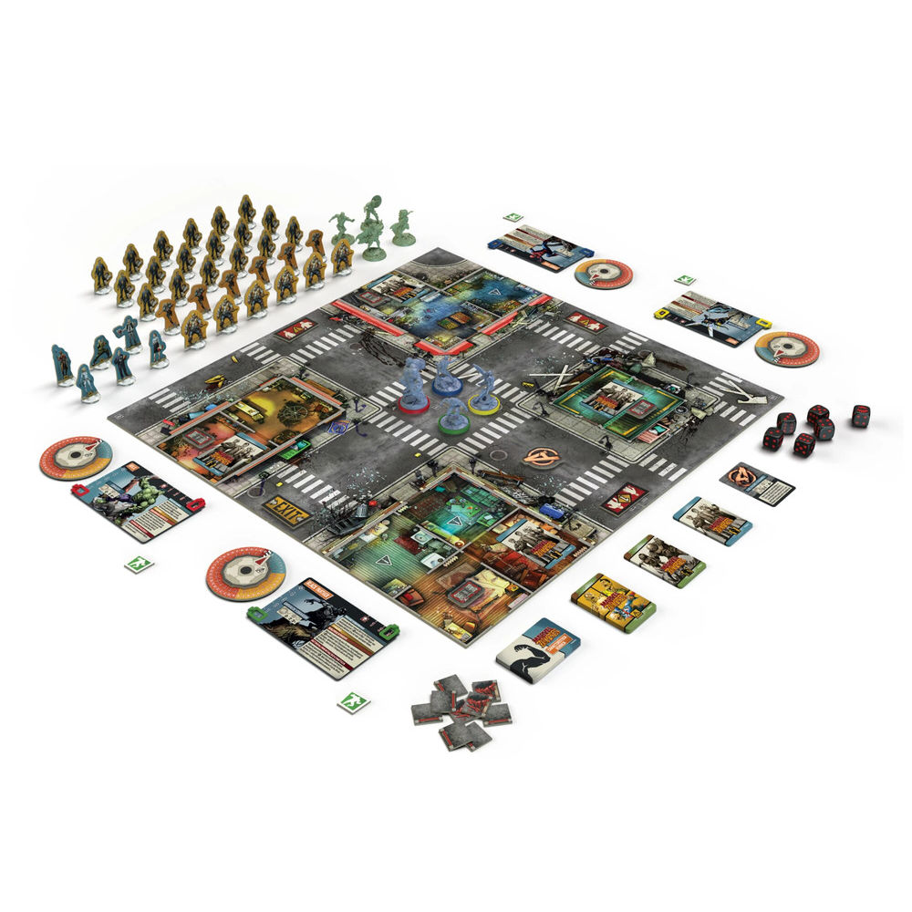 Jogo Tabuleiro Marvel Zombies Heroes Resistance Galápagos 1-4 Jogadores, 6 Heróis, 4 Zumbis Herói, 50 Zumbis, 6 Dados