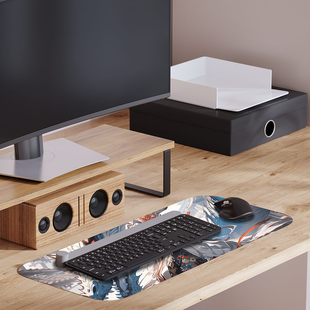 Mouse Pad Gamer 30x70cm, Neoprene Legítimo, Base Antiderrapante, Reliza - Estampa Guardiã do Dragão Celestial