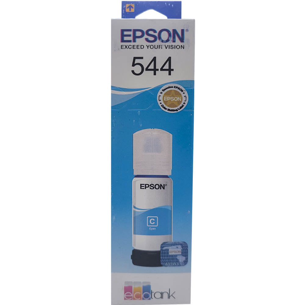 Refil de Tinta Epson Corante T544 Ciano 65ML Para Ecotank L1110 / L1210 / L3110 / L3150 / L3160 / L3251 / L5190