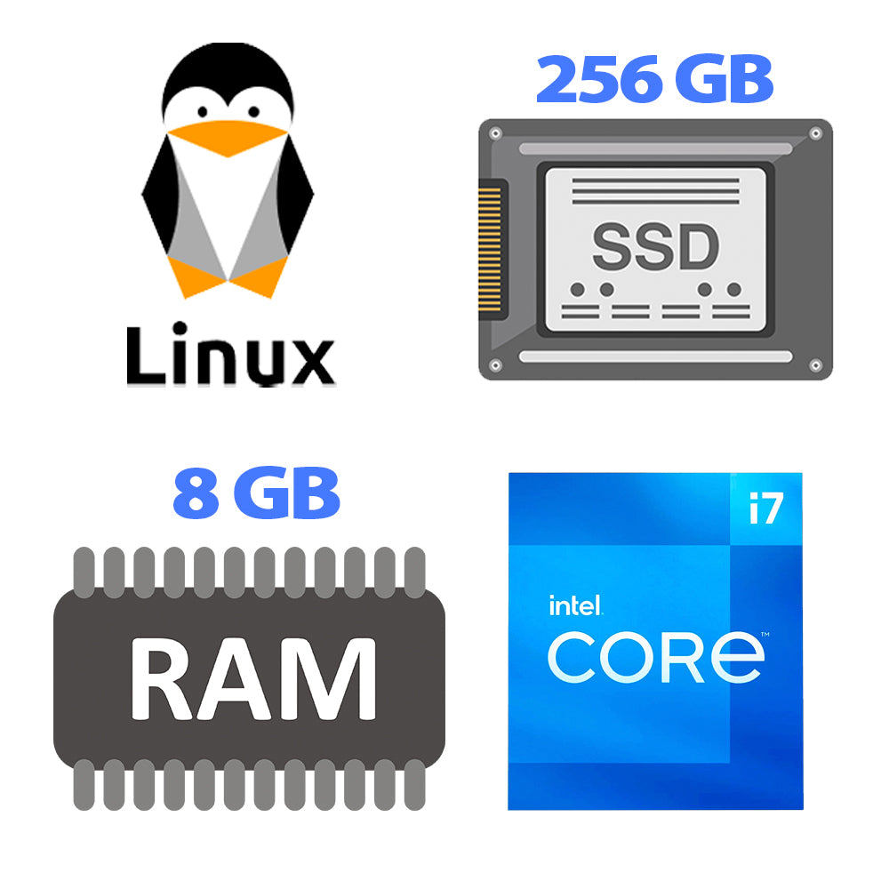 Computador Mini Micro ATX Slim Core i7- 3th 3770,  Memória 8GB, SSD 256GB - Vertical e Horizontal / MINI-ITX -Linux
