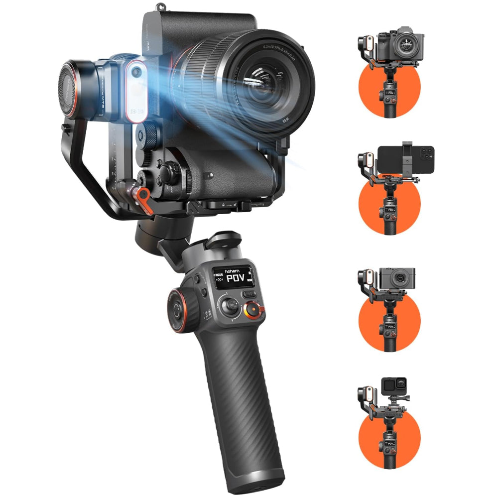 Estabilizador Gimbal Hohem MT2 iSteady 4 em 1 Kit Rastreador com IA 3 Eixos para Sony Canon Nikon iPhone GoPro