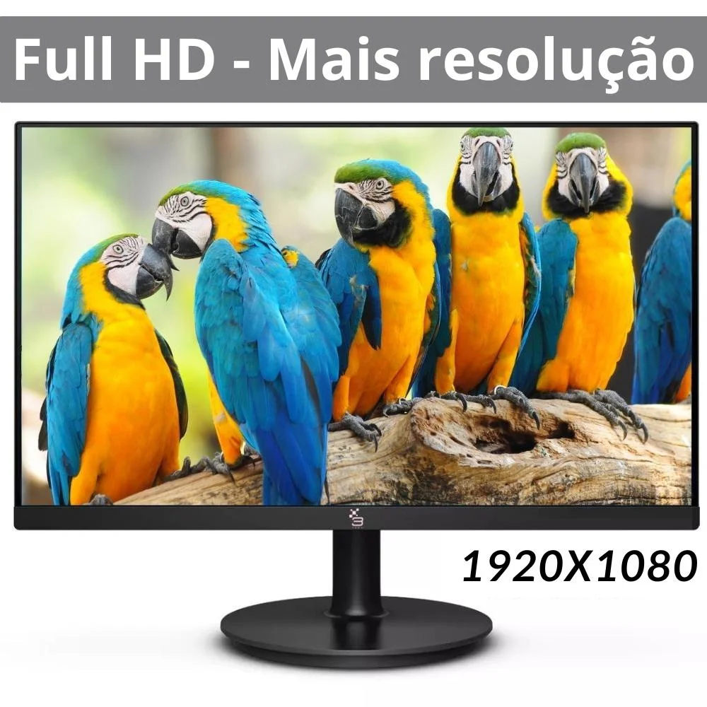 Monitor 3Green M215WHD 21.5" LED Widescreen, Full HD+, 75Hz, 2ms, Entradas HDMI/VGA, Suporte VESA, Ajuste de Inclinação
