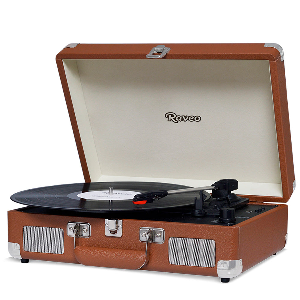 Toca Discos Vitrola Retrô HI FI Raveo Sonetto Chrome, Vinyl, Bluetooth, USB, Aux, Marrom - 26401