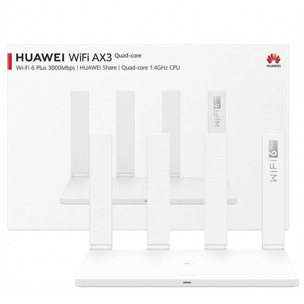 Roteador Huawei AX3 Quad Core Wi-Fi 6, WS7200, Wi-Fi 6 Plus de 3000Mbps, HarmonyOS Mesh+, Diagnóstico com Mapa de Calor