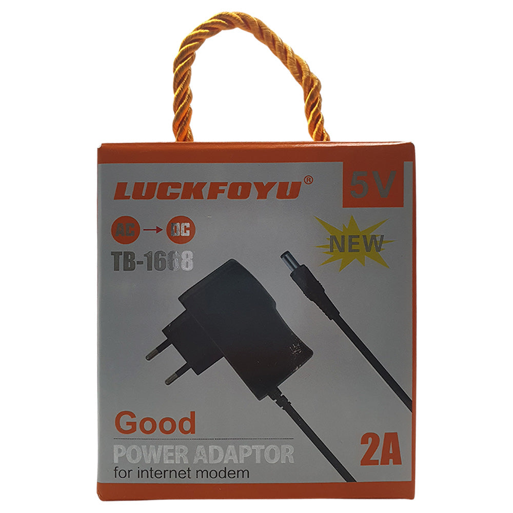 Fonte de Alimentação AC/DC 5V 2A, Pino 5.3mm x 2.1mm, TB-1668, LUCKFOYU - Preto