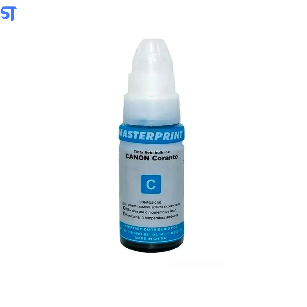 Refil de Tinta Compatível Canon Bulk Ink GI-10 Corante Ciano 70ML MasterPrint