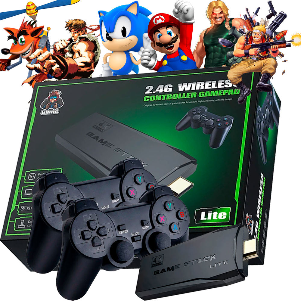 Vídeo Game Retrô, Lite 4k, 10.000 Jogos, HDMI, USB, Game Stick 4K, Com 2 Controles