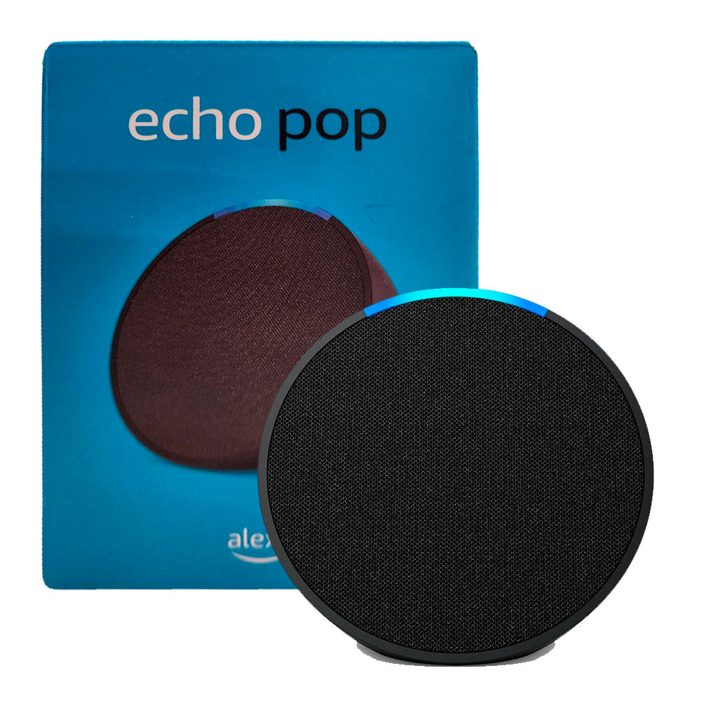 Echo Pop Smart Speaker Com Alexa, Controle De Voz, Wi-Fi, Alto Falantes Potentes - Preto