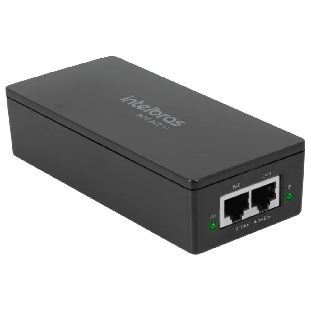 Injetor PoE Intelbras POE 200AT, 100–240 VAC, Gigabit 10/100/1000 Mbps, IEEE 802.3at – Seminovo