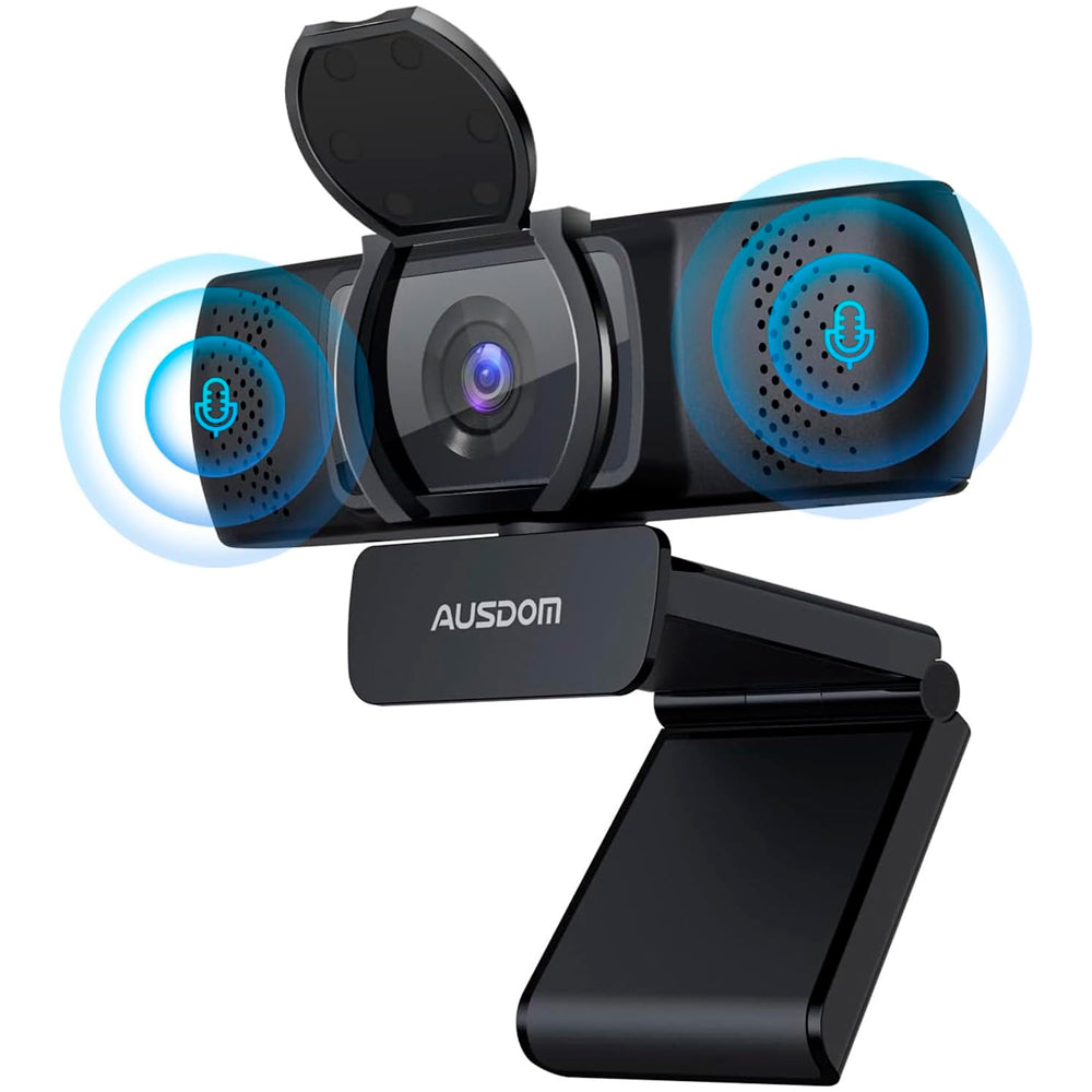 Webcam Full HD 1080P Ausdom, Foco Automático, Cancelamento De Ruído Microfone Câmera - AF640