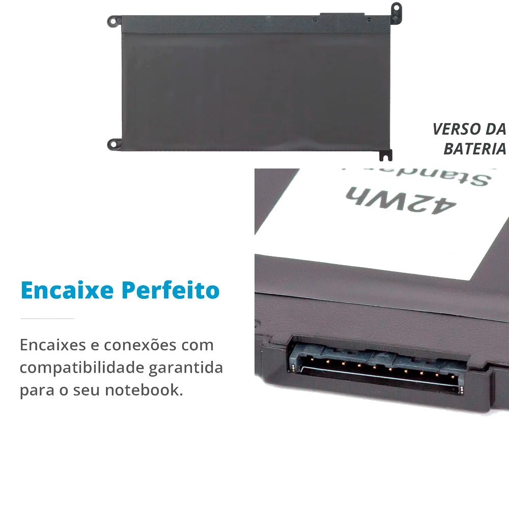 Bateria Notebook Compativel Com Dell Inspiron WDX0R - 11.4V -3.700mAh, 42WH, Polímero - BringIT