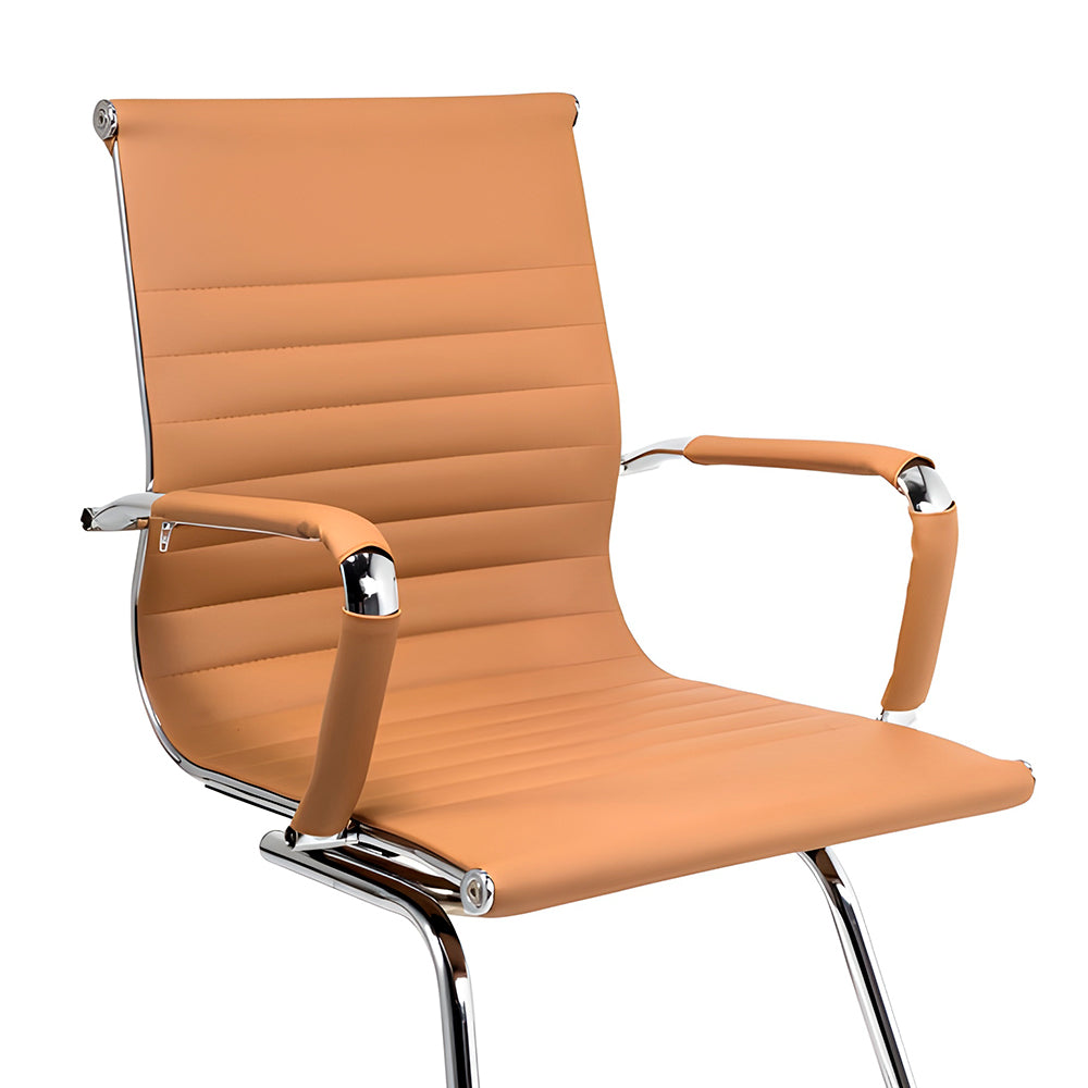 Cadeira de Escritório Moob Boston Executiva Com Base Fixa Esteirinha, Cor Caramelo