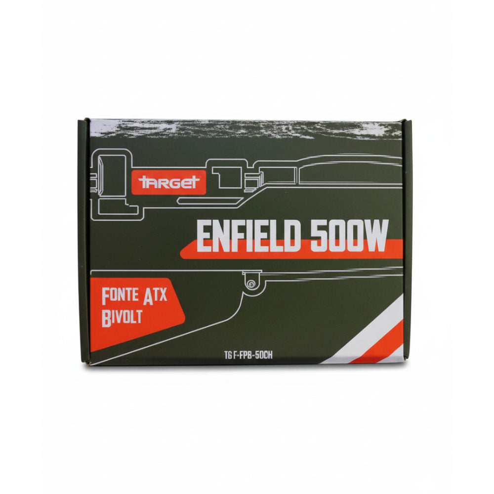 Fonte ATX TGT Enfield 500W Bivolt Automática Cooler 120mm Silenciosa TGT-EFD-BK01