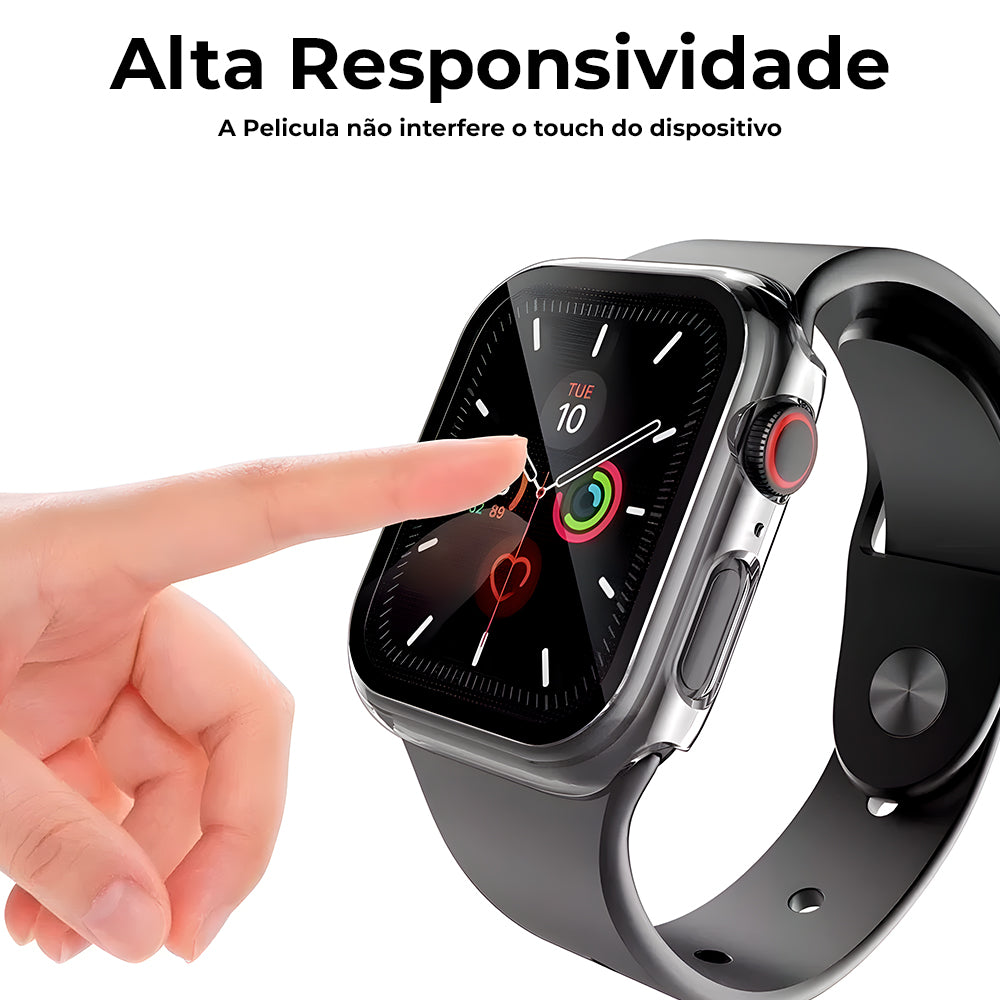 Película Case Protetora Para Apple Watch, 45mm, Resistente a Arranhões, Transparente