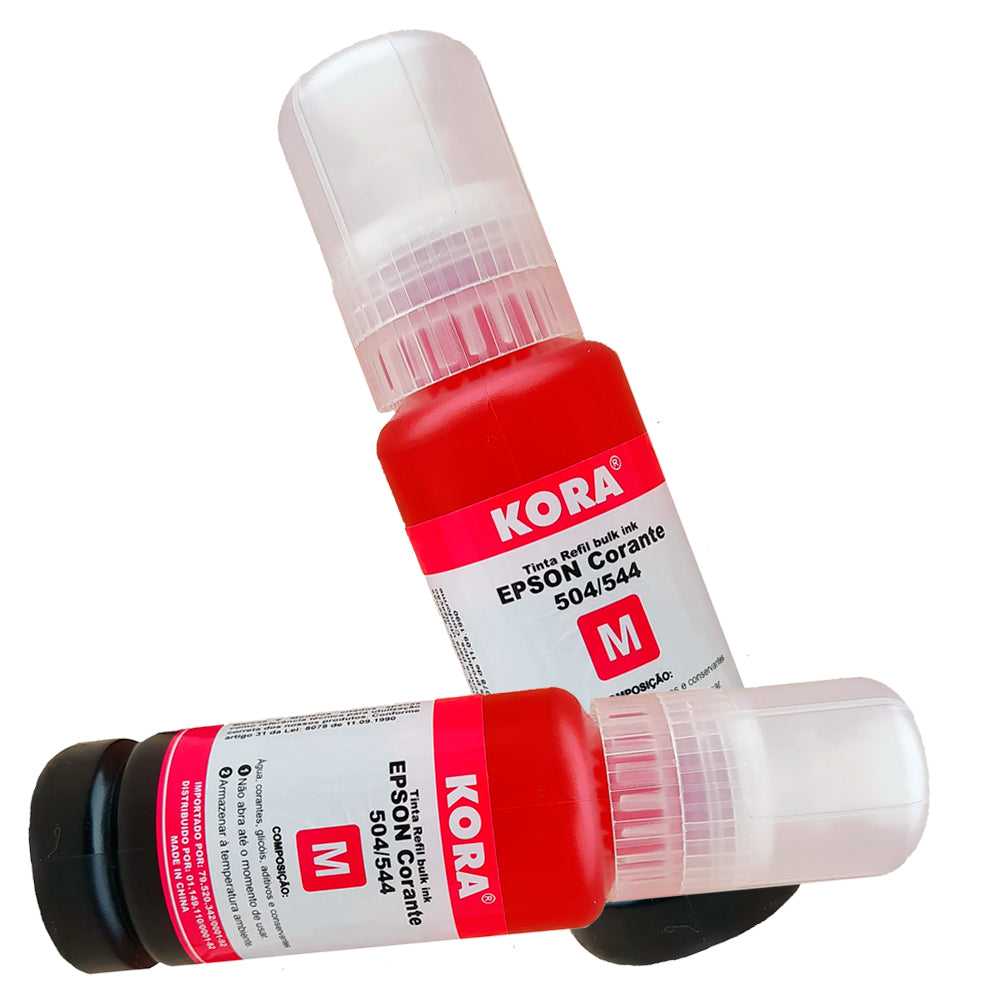 Refil de Tinta Epson Corante 504/544 Magenta 70ML Masterprint Para Ecotank L4150 / L4160 / L4260 / L6171 / L6161
