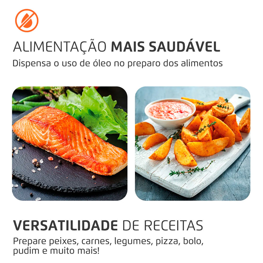 Fritadeira Air Fryer Forno Oven 12 Litros, Mondial, Preto/Inox, 2000W, - AFON-12L-BI, 220V