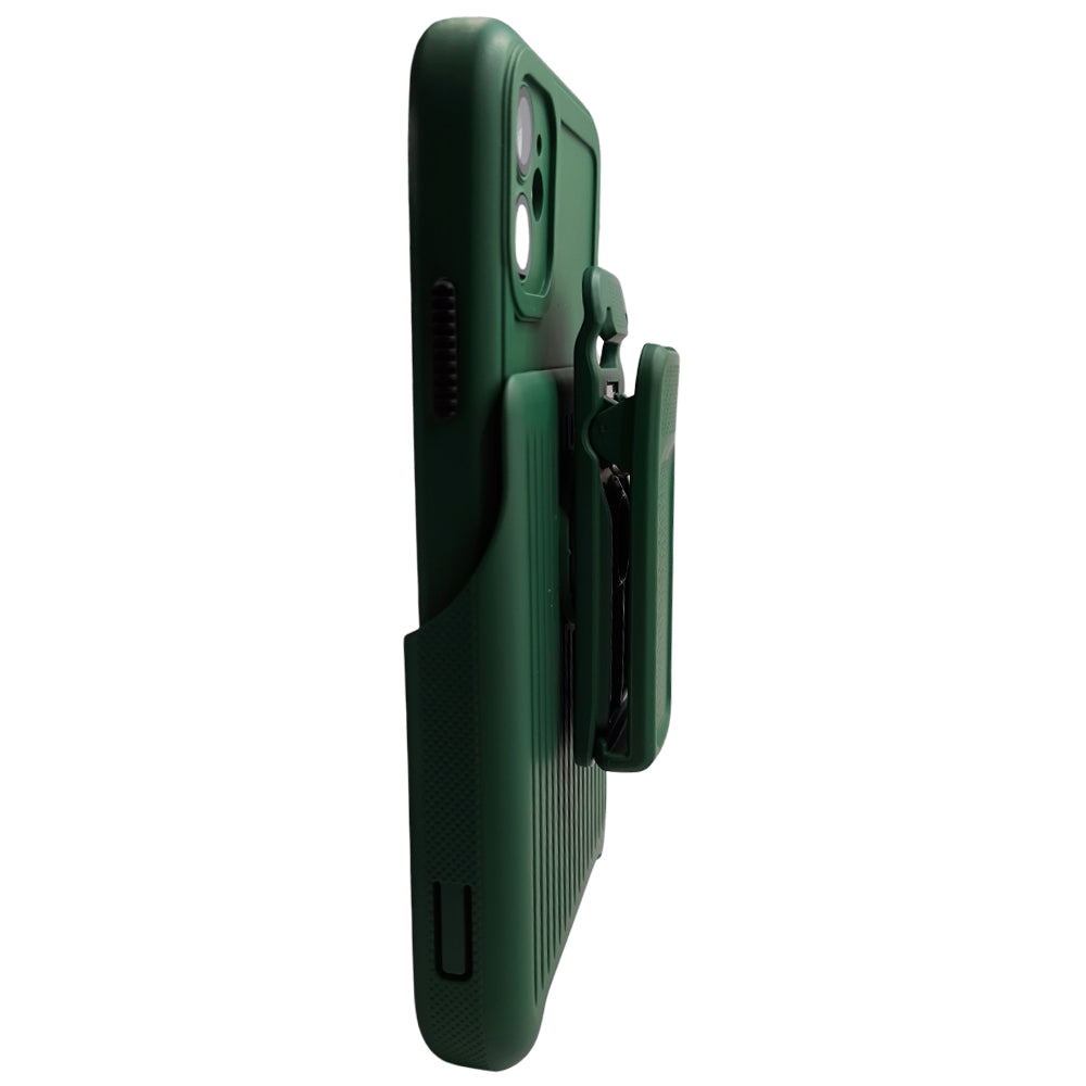 Capa Resistente Para iPhone 11, Com Suporte Clip, Anti-Impacto, Verde