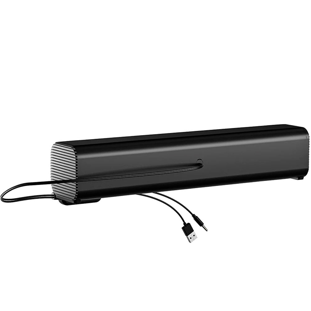 SoundBar Lecoo 2.0 Conexão P2, Alimentação USB Drive, Dois Alto Falantes, 6W, Lecoo DS107 - Preto