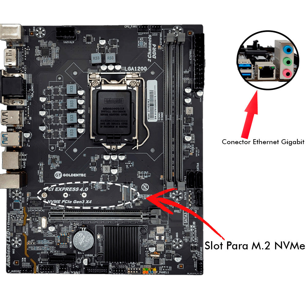 Computador Core i3 10100, Placa Mãe H510, SSD 1TB, Ram 8GB DDR4, Gab MT-32BK