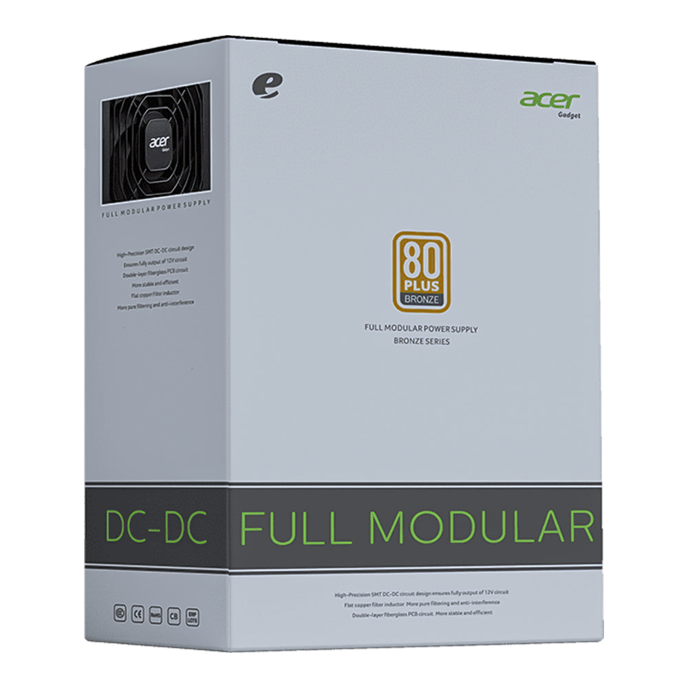 Fonte ATX Gamer 650W Real, 80 Plus Bronze, Full Modular, PFC Ativo, Acer AC650