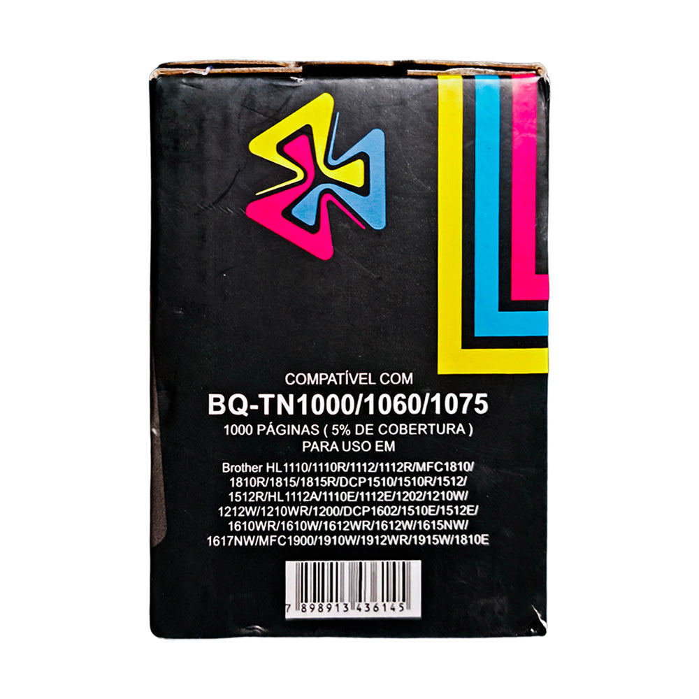 Toner Compatível Brother BYQUALY BQ-TN1000/1060/1075, Para HL1110, MFC1810, DCP1510, HL1112A, MFC1900
