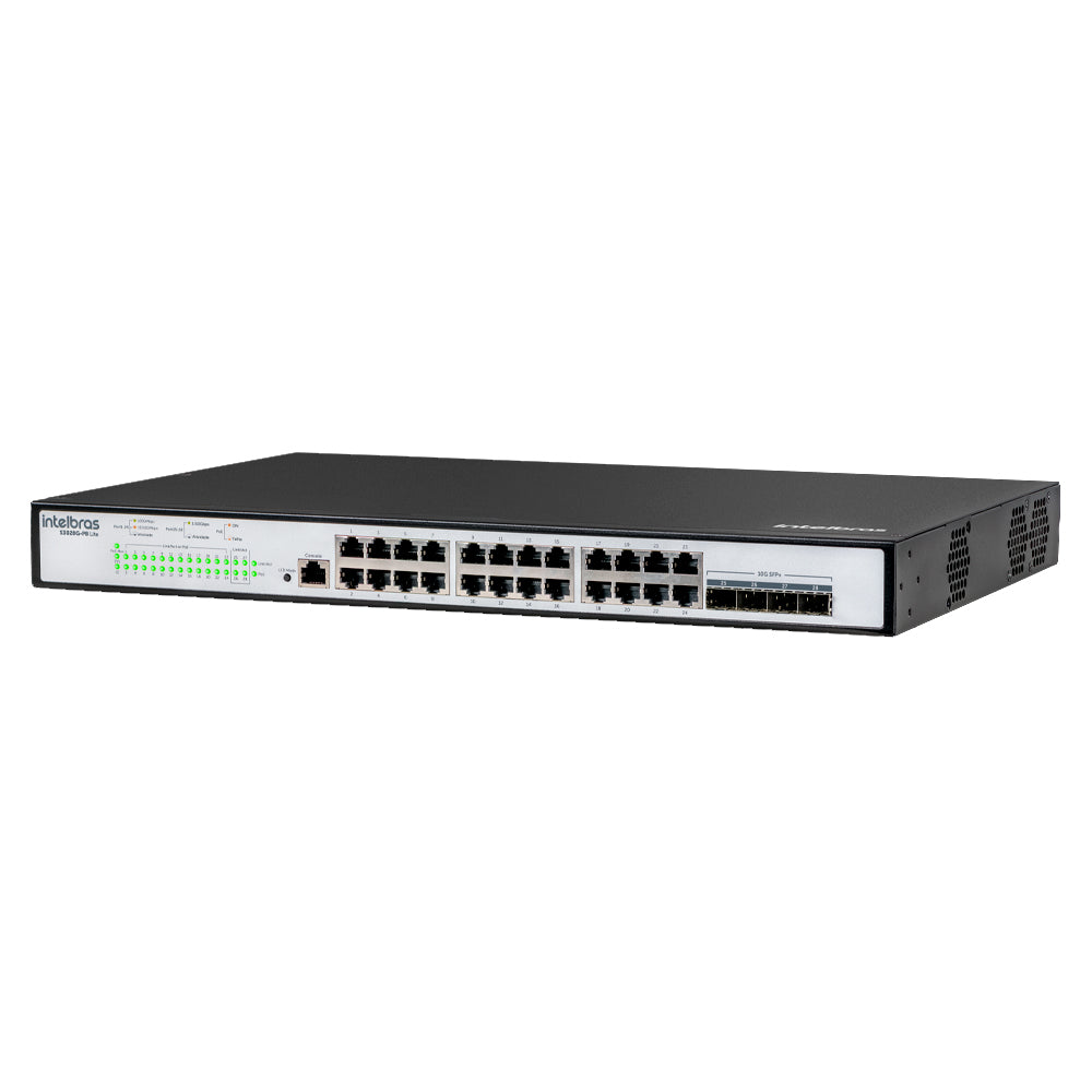 Switch L3 Intelbras Gerenciável, 24 Portas Gigabit PoE e 4 Portas SFP+, S3028G-PB Lite