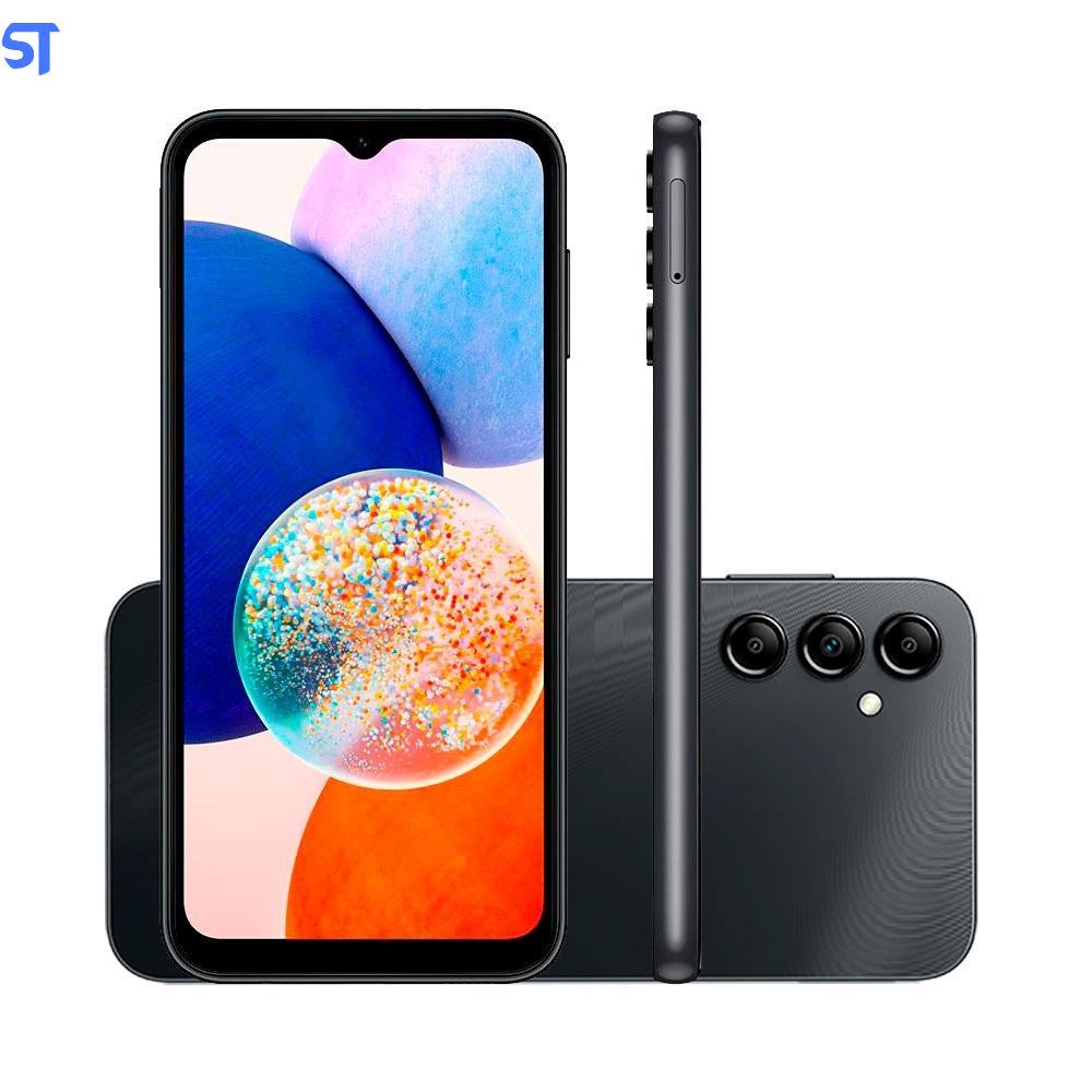 Smartphone Samsung Galaxy A14 128GB Preto 4G Octa-Core 5GB RAM 6,6" Câm. Tripla + Selfie 13MP Dual Chip