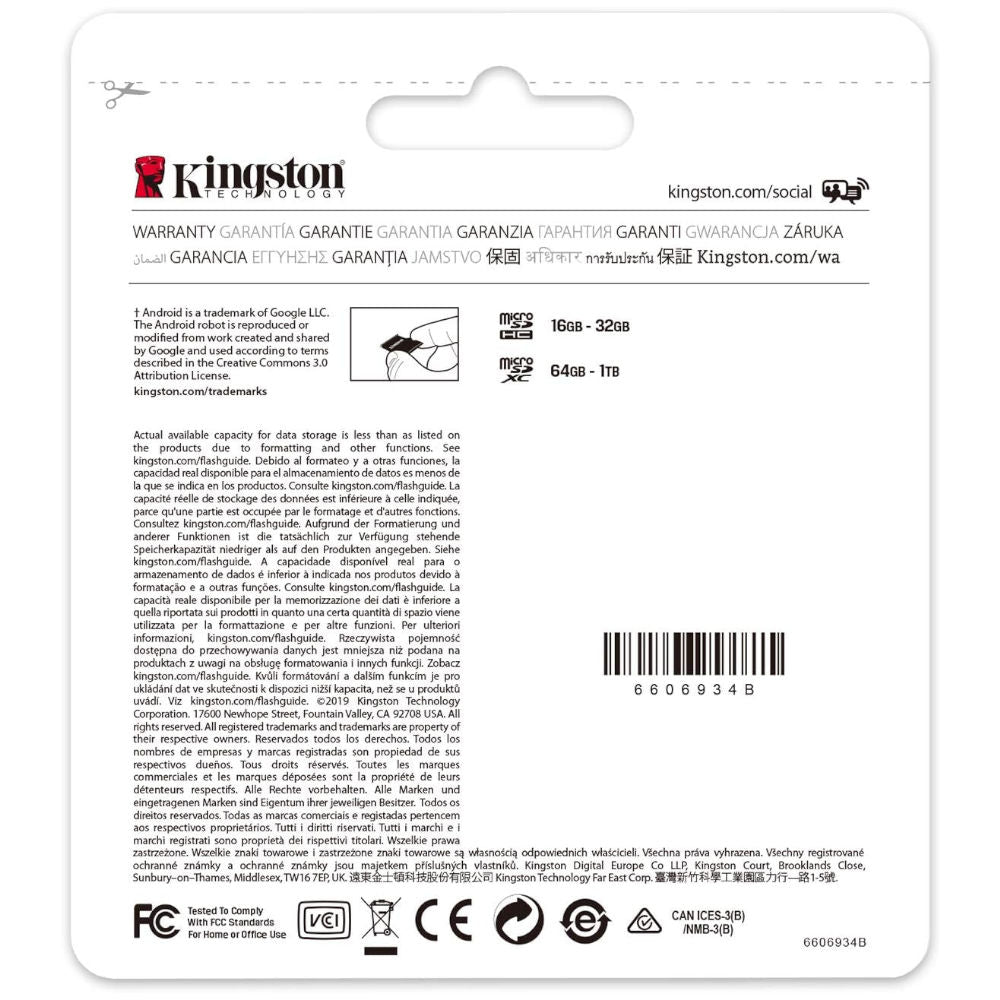Cartão de Memória MicroSD Kingston Canvas Select Plus 256GB, Classe 10, UHS-I, Leitura 100MB/s, com Adaptador SD