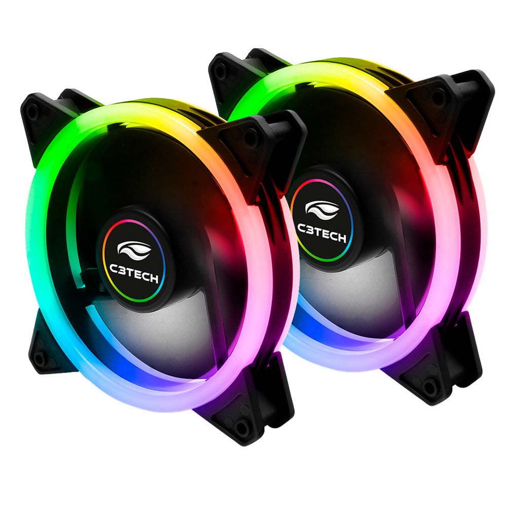 Kit Cooler Fan Com Controle Remoto F7-L600RGB C3Tech