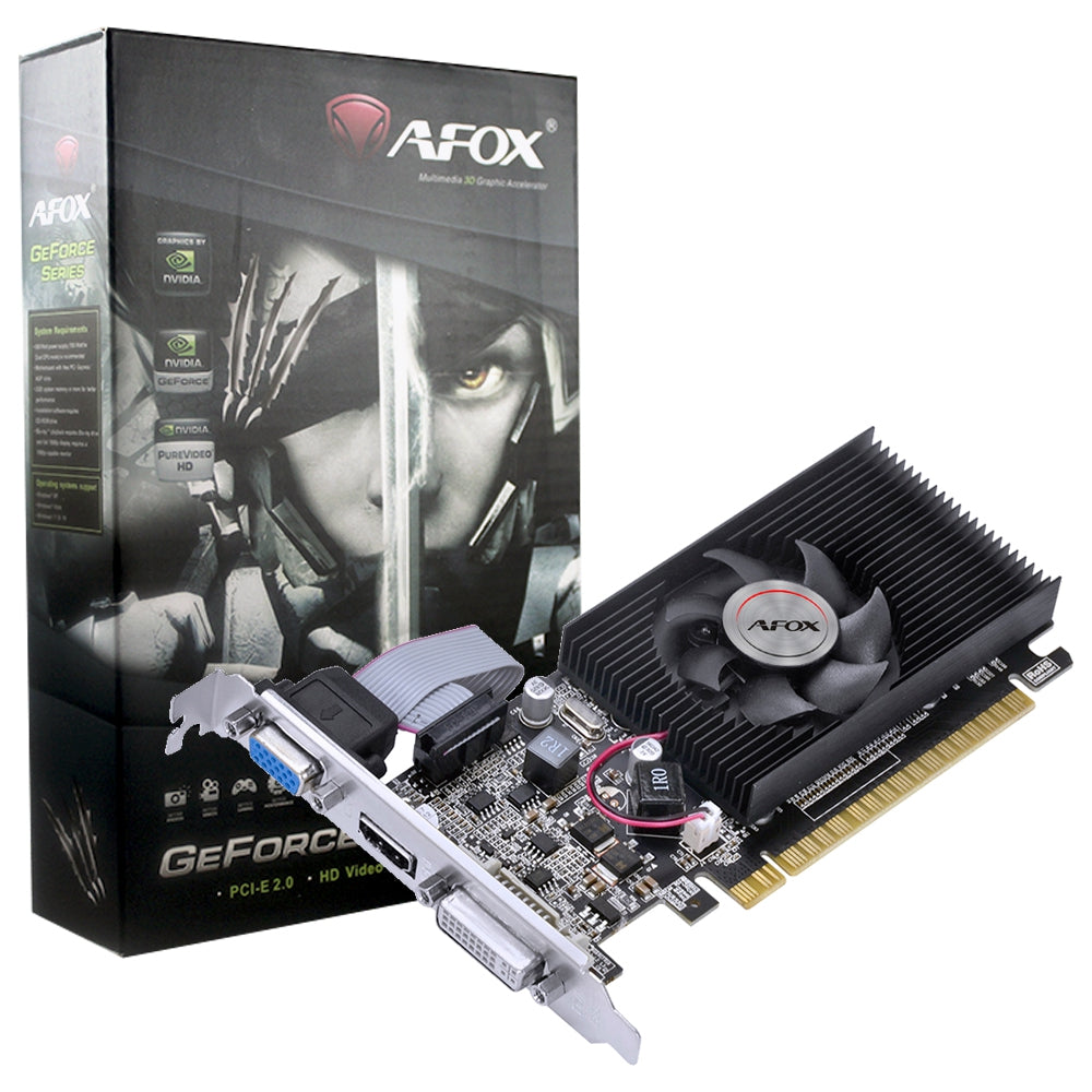Placa De Vídeo Afox GT-630 2gb Ddr3 - 64bit  1 Fan  Hdmi  Dvi Vga - Af630-2048d3l1