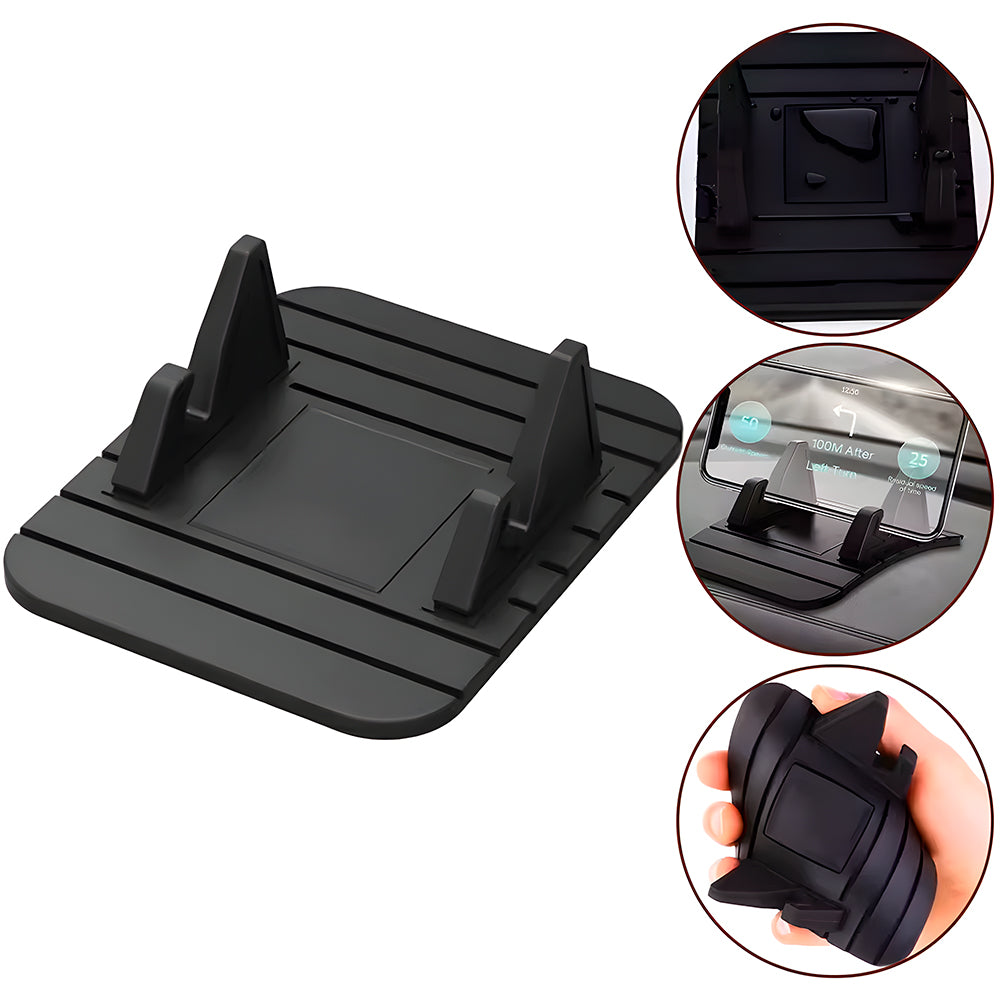 Suporte De Celular Universal, Antiderrapante, Em Borracha, Para Painel De Carro, Preto