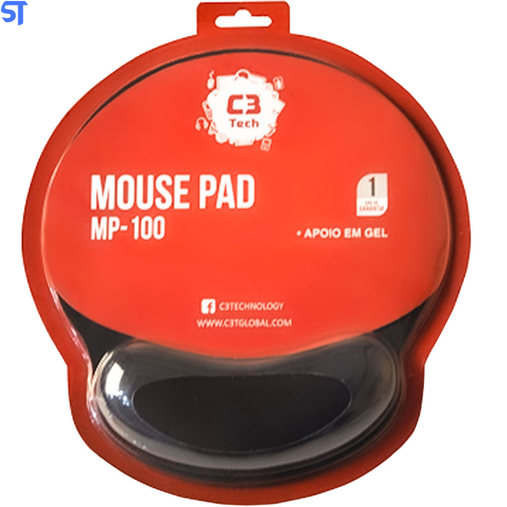 Mouse Pad Com Apoio em Gel MP-100 C3Tech