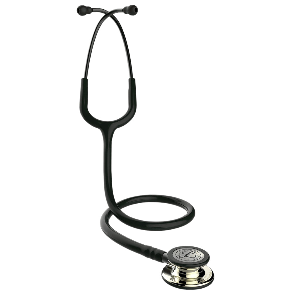 Estetoscópio 3M Littmann Classic III Preto com Champanhe Espelhado e Conector Preto - 5861