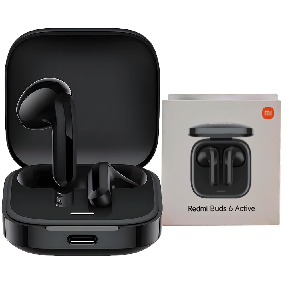 Fone de Ouvido Xiaomi Sem Fio, Redmi Buds 6 Active, Bass Boost, Bluetooth 5.4, Duração de 30 Horas - Preto