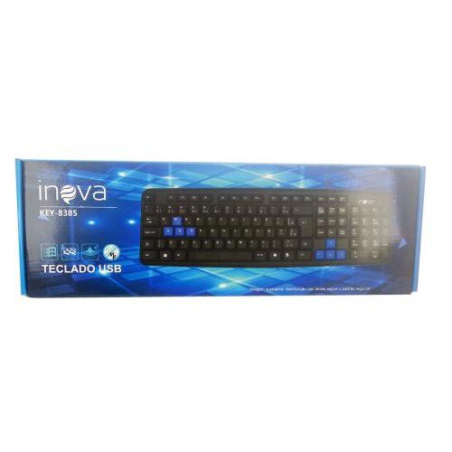 Teclado USB Inova Preto Com Teclas Azuis Key-8385