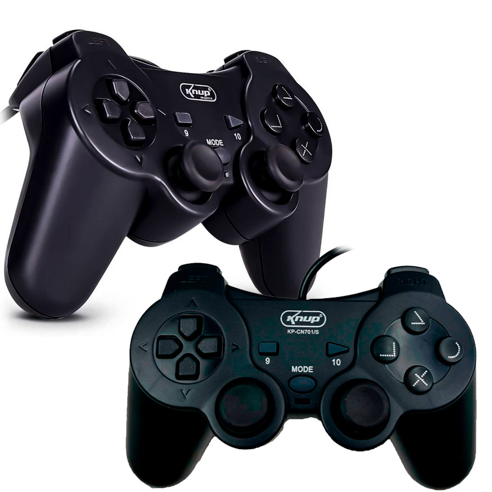 Controle com Fio USB para PC e Notebook, Joystick KP-CN701/S com Cabo - Knup