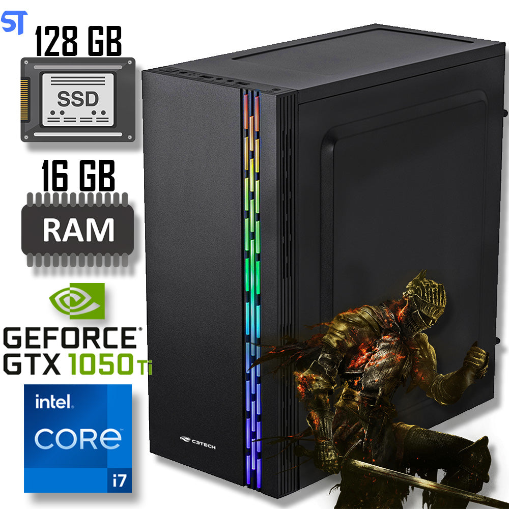 Computador Designer Core i7-3770 -HD SSD 128GB- Memória 16GB -Placa de Vídeo GTX1050TI 4GB -GabMT-G230BK Fonte Real 500W